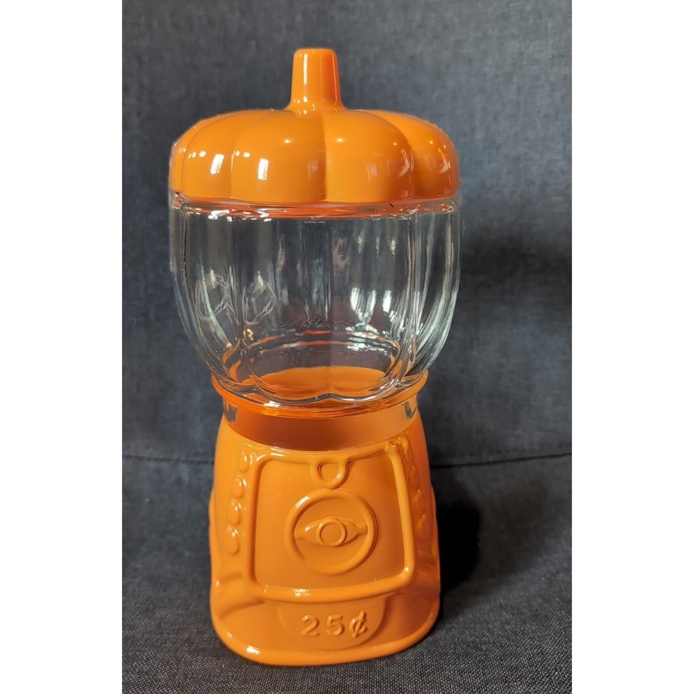 TARGET Orange Pumpkin Glass Gumball Machine - Halloween Fall Candy Jar